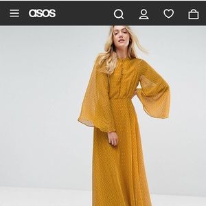 ASOS tall, goldl, flowy sleeves, maxi dress, perfect condition